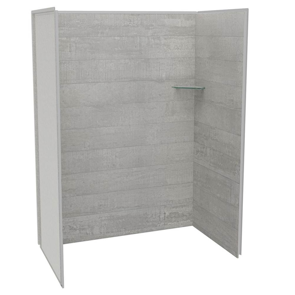 Utile 6036 Composite Direct-to-Stud Three-Piece Alcove Shower Wall Kit in Factory Rough Vapor