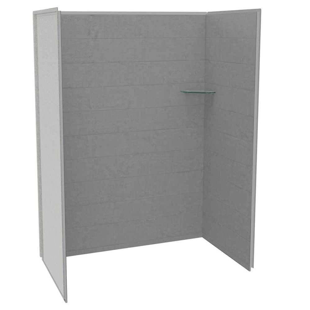 Utile 6036 Composite Direct-to-Stud Three-Piece Alcove Shower Wall Kit in Factory Sleek Smoke