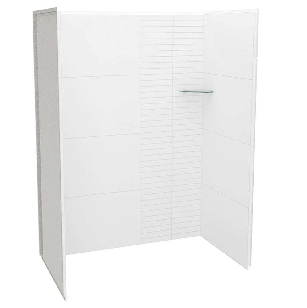 Utile 6036 Composite Direct-to-Stud Three-Piece Alcove Shower Wall Kit in Erosion Bora White