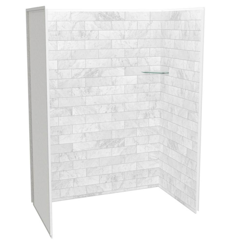 Utile 6036 Composite Direct-to-Stud Three-Piece Alcove Shower Wall Kit in Marble Carrara