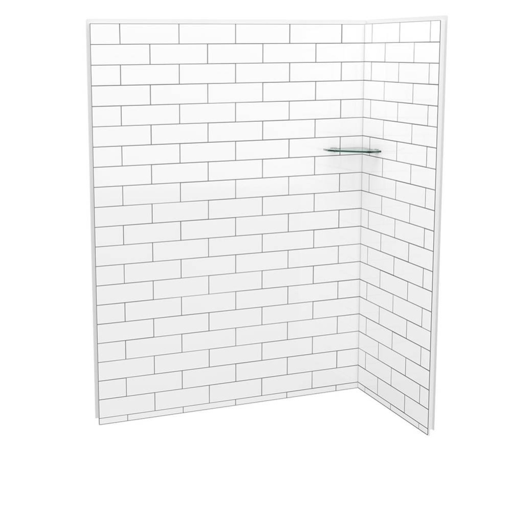 Utile 6036 Composite Direct-to-Stud Two-Piece Corner Shower Wall Kit in Metro Tux