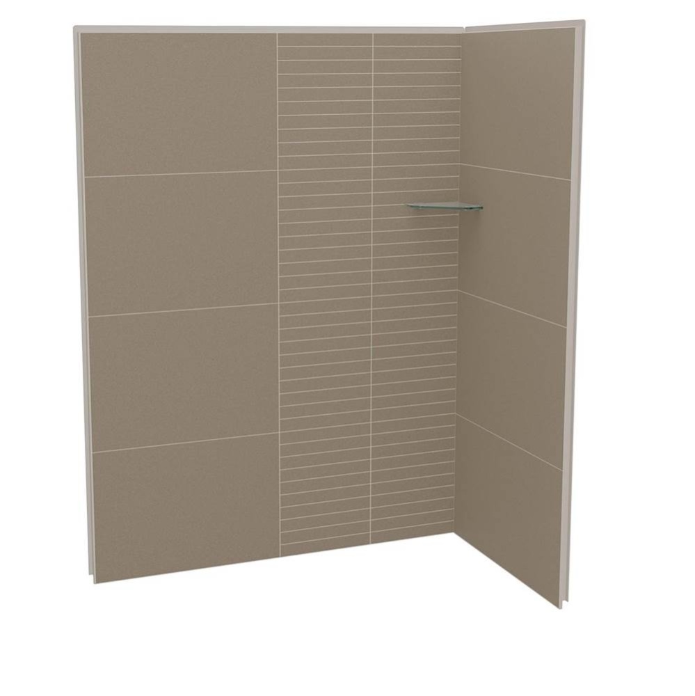 Utile 6036 Composite Direct-to-Stud Two-Piece Corner Shower Wall Kit in Erosion Taupe