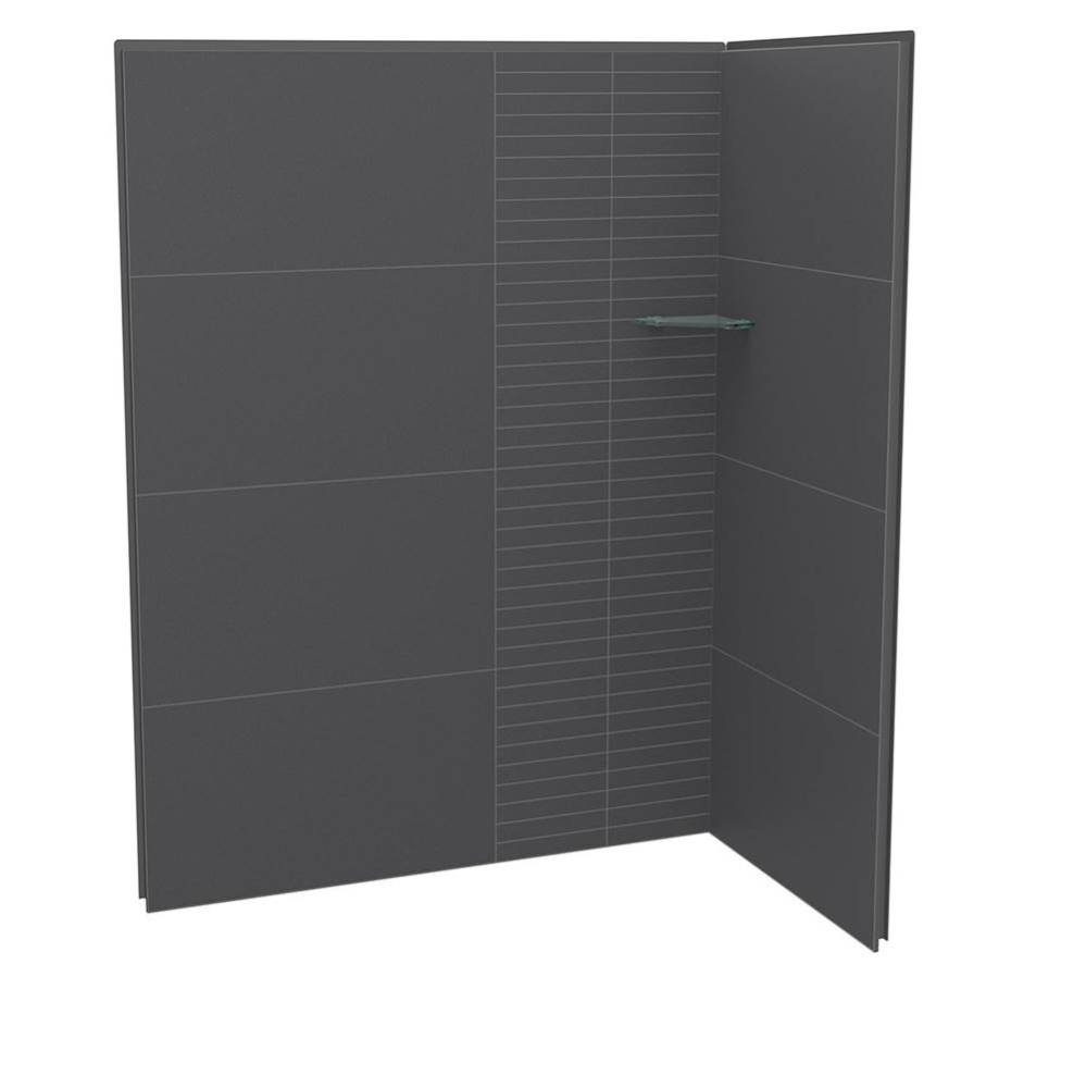 Utile 6036 Composite Direct-to-Stud Two-Piece Corner Shower Wall Kit in Erosion Charcoal