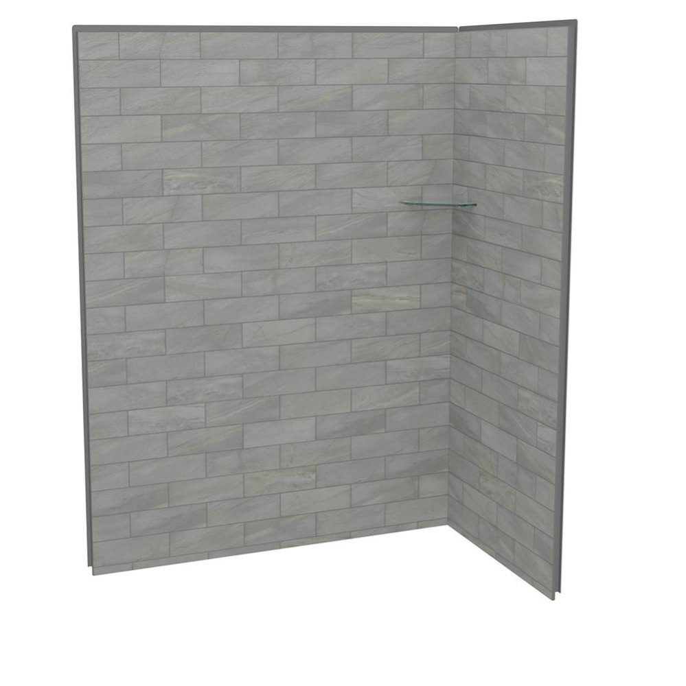 Utile 6036 Composite Direct-to-Stud Two-Piece Corner Shower Wall Kit in Organik Clay