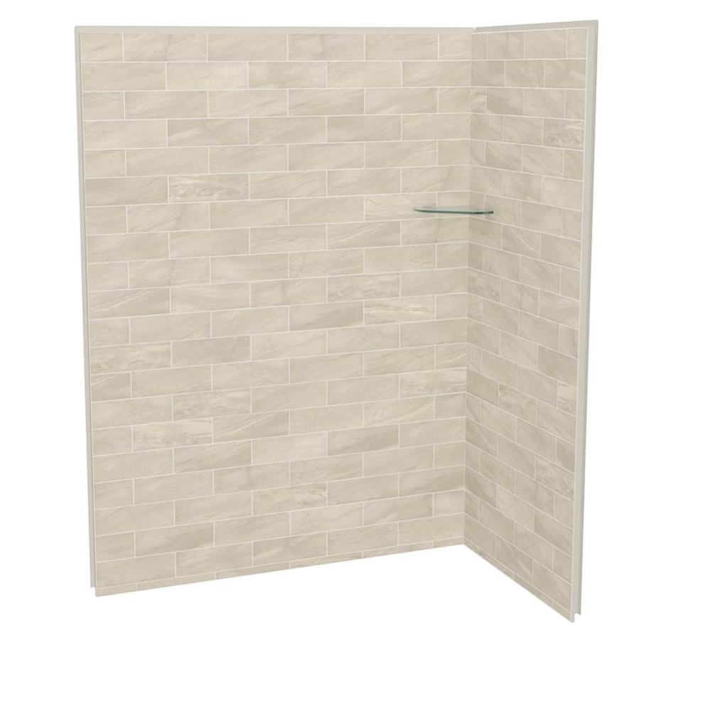 Utile 6036 Composite Direct-to-Stud Two-Piece Corner Shower Wall Kit in Organik Loam