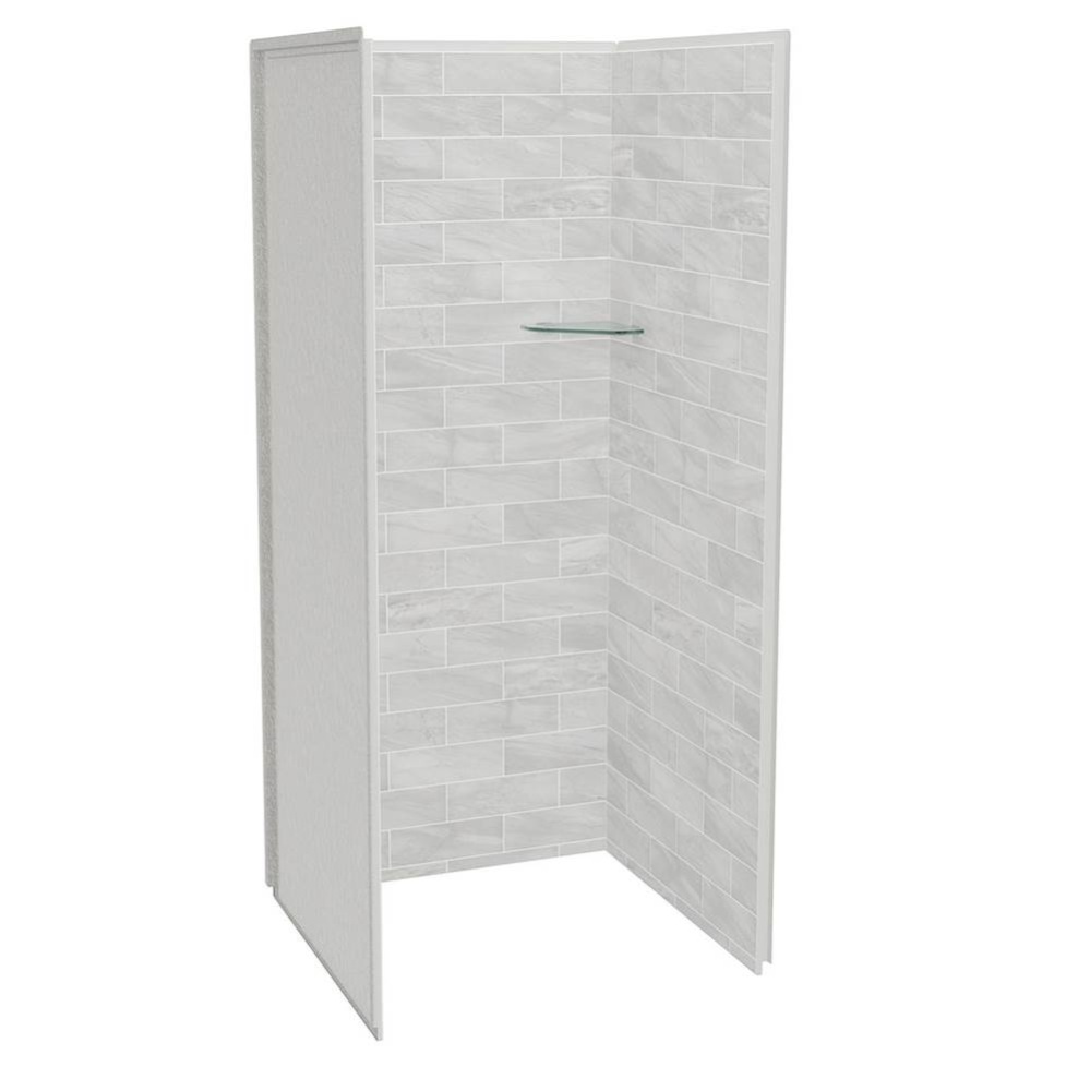 Utile 3636 Composite Direct-to-Stud Three-Piece Alcove Shower Wall Kit in Organik Permafrost