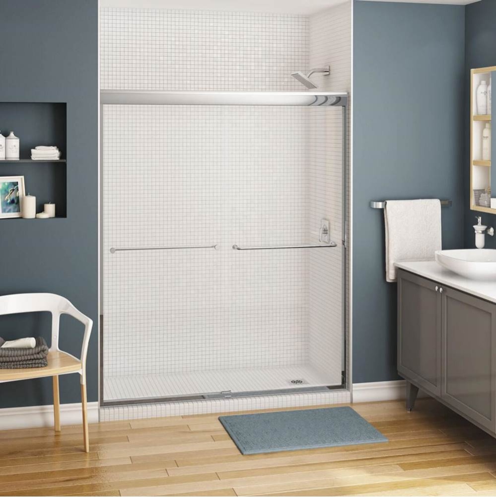 Kameleon 55-59 x 71 in. 6 mm Bypass Shower Door for Alcove Installation with Clear glass in Chrome