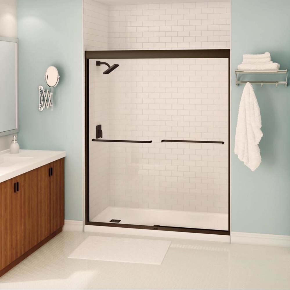 Kameleon SC 55-59 x 71 in. 6 mm Bypass Shower Door for Alcove Installation with Clear glass in Dar