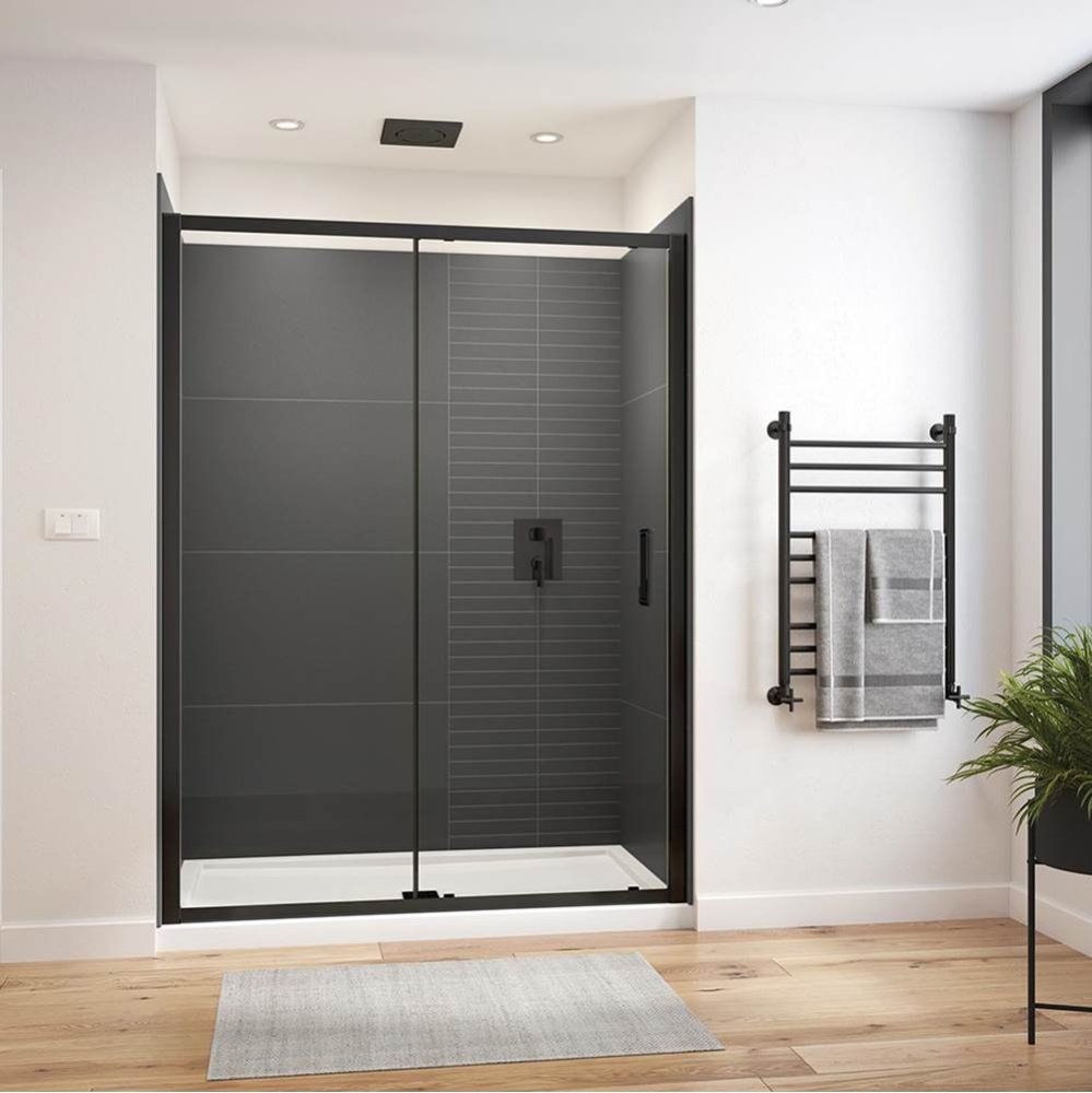 Connect Pro 55.5-57 x 76 in. 6mm Sliding Shower Door for Alcove Installation with Clear glass in M