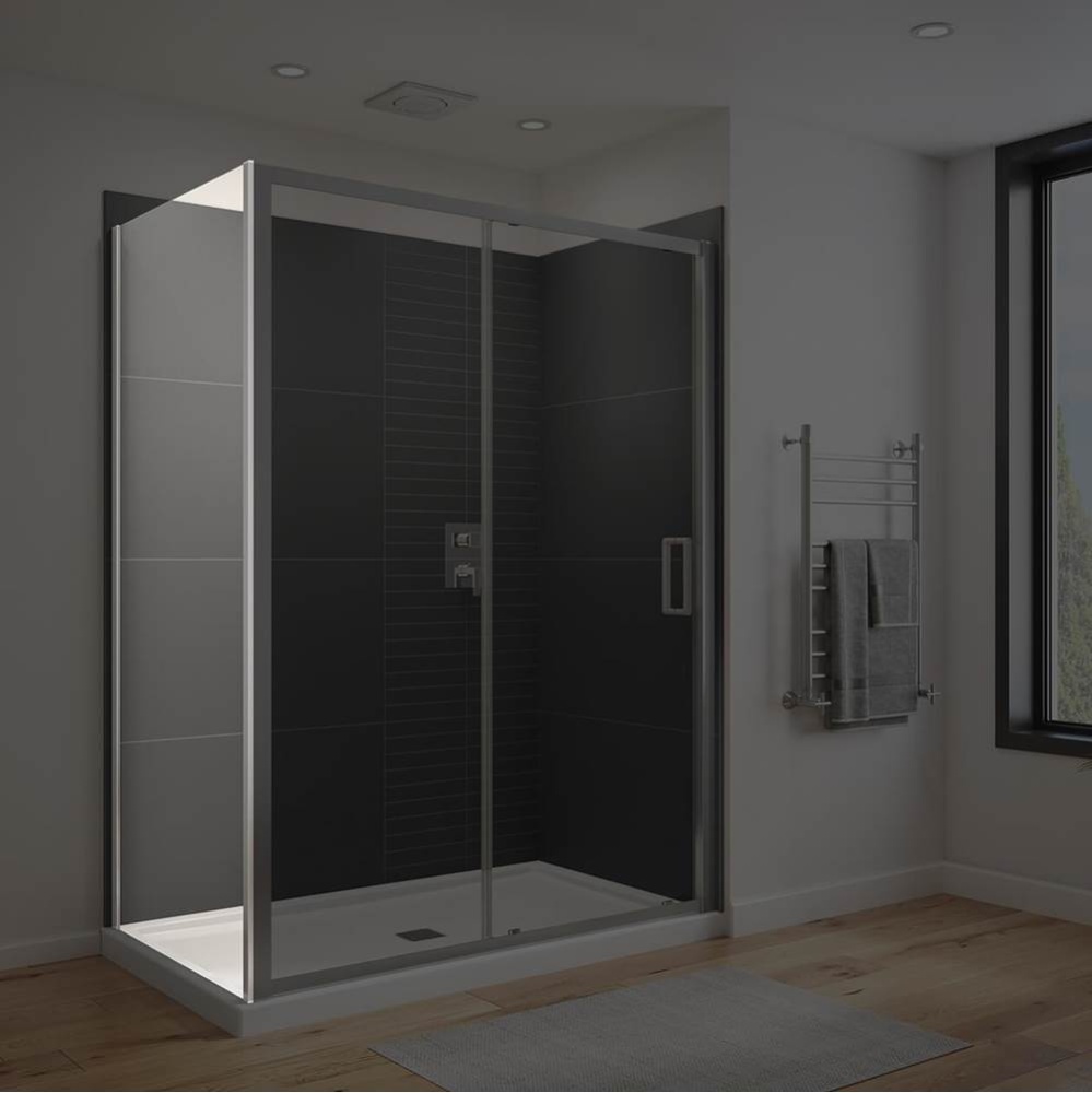 Connect Pro Return Panel for 36 in. Base with Clear glass in Chrome