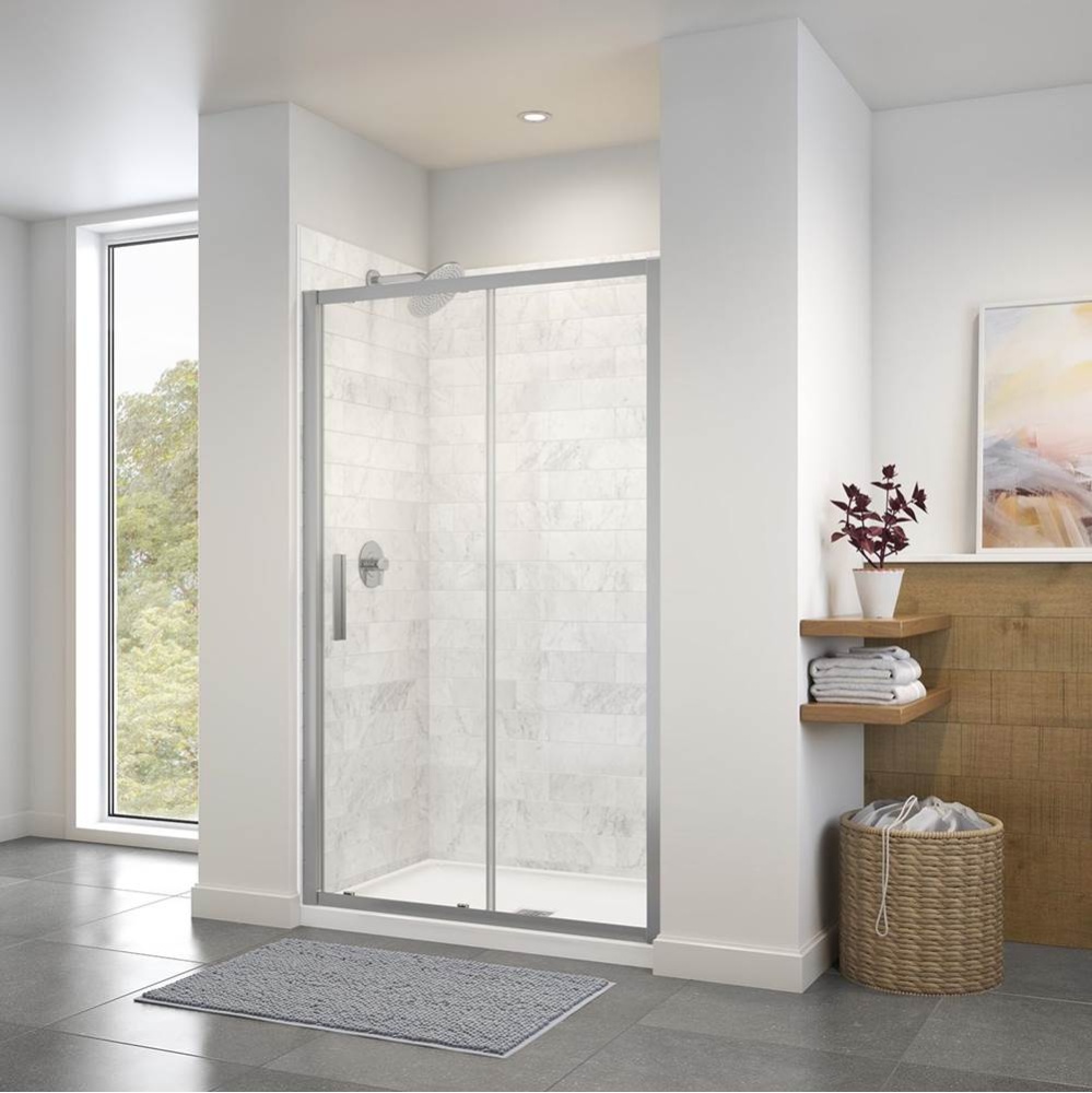 Connect 45-46 1/2 x 72 in. 6mm Sliding Shower Door for Alcove Installation with Clear glass in Chr