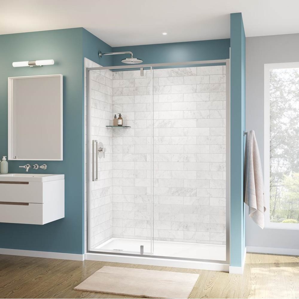 Uptown 57-59 x 76 in. 8 mm Pivot Shower Door for Alcove Installation with Clear glass in Chrome