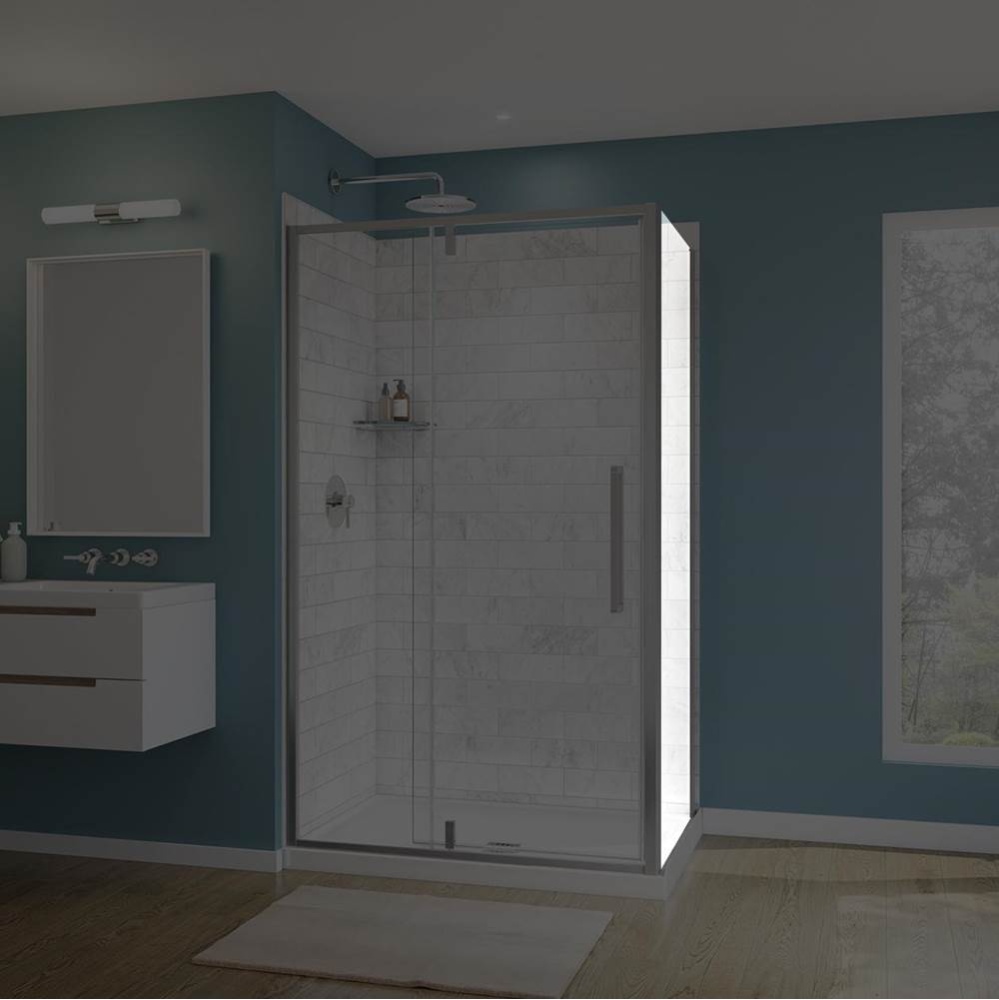 Uptown Return Panel for 36 in. Base with Clear glass in Chrome