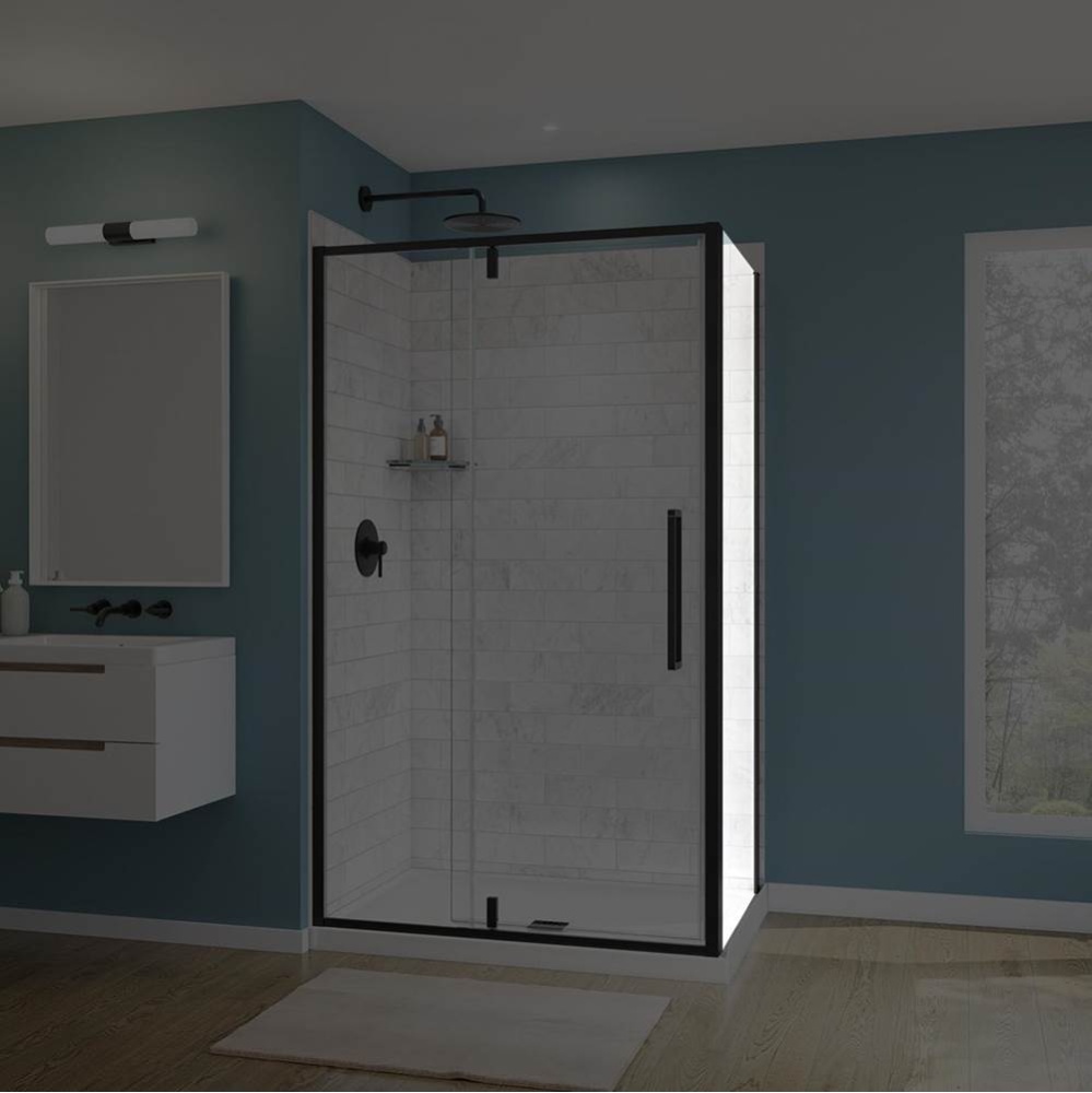 Uptown Return Panel for 36 in. Base with Clear glass in Matte Black