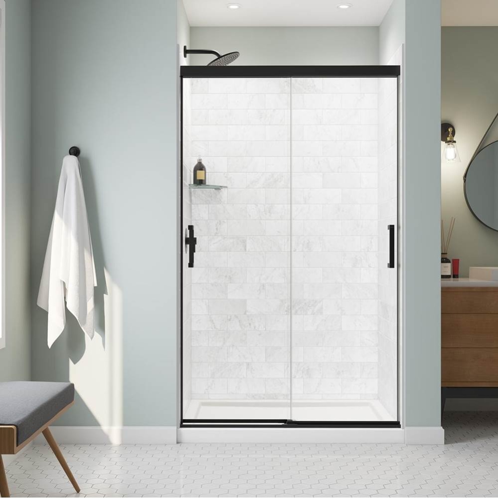 Incognito 76 44-47 x 76 in. 8mm Bypass Shower Door for Alcove Installation with Clear glass in Mat