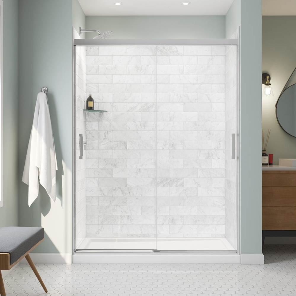 Incognito 76 56-59 x 76 in. 8mm Bypass Shower Door for Alcove Installation with Clear glass in Chr
