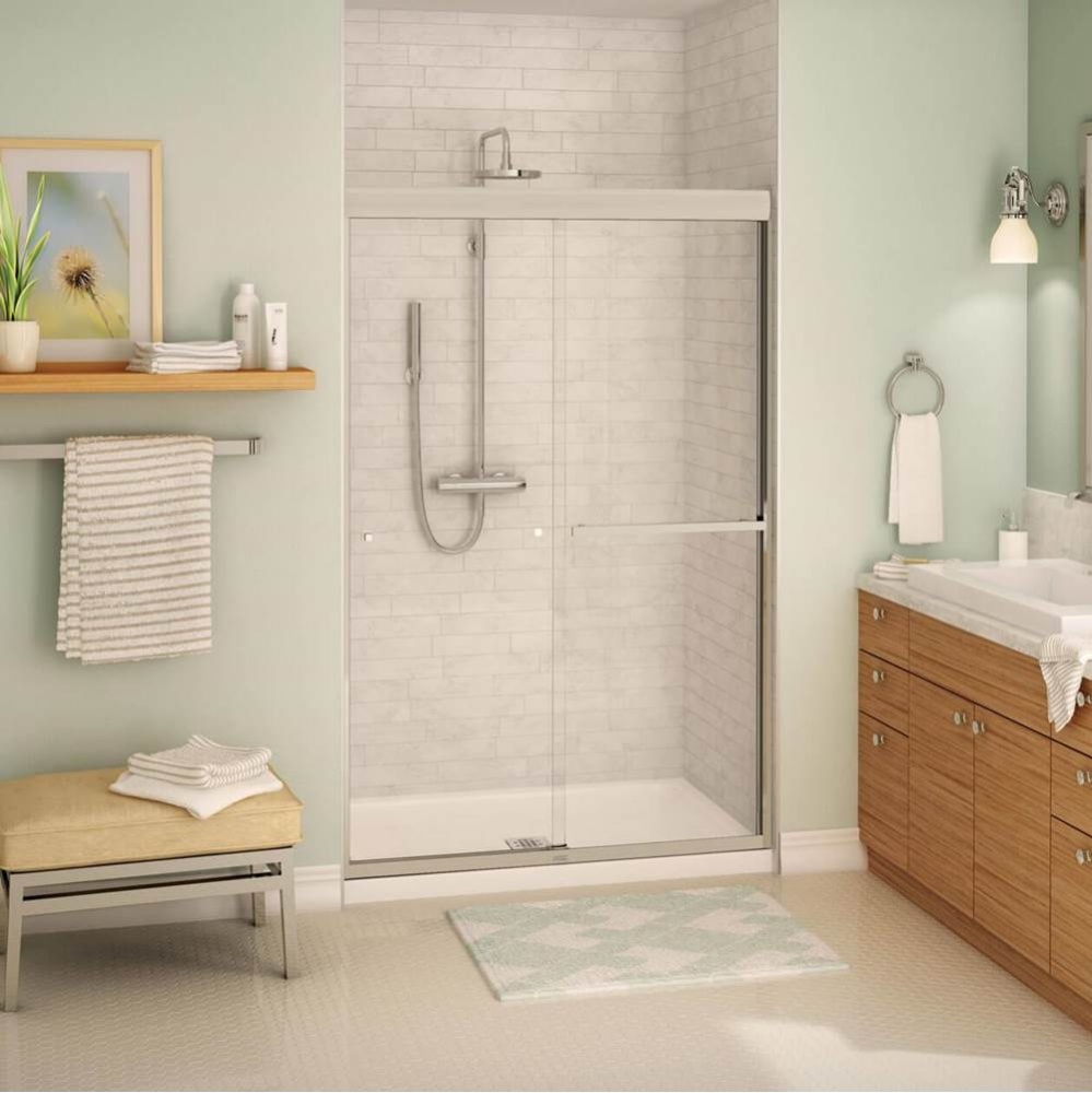 Aura SC 43-47 in. x 71 in. 8 mm Bypass Shower Door for Alcove Installation with Clear Glass in Bru