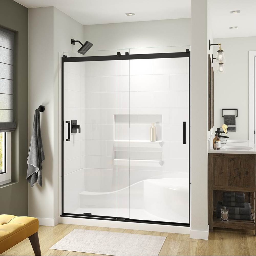 Revelation Square 56-59 x 70.5-73 in. 6 mm Bypass Shower Door for Alcove Installation with Clear g