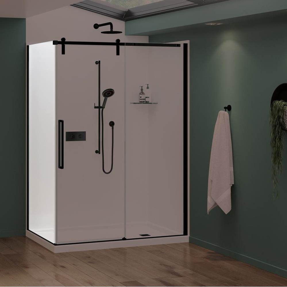 Nebula Return Panel for 36 in. Base with Clear glass in Matte Black