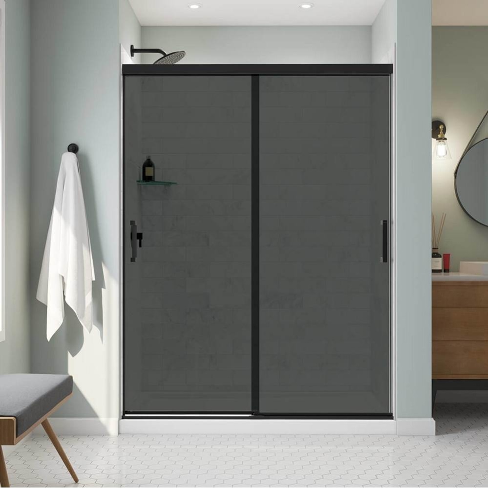 Incognito 76 Smoke 56-59 x 76 in. 8mm Bypass Shower Door for Alcove Installation with Dark Smoke g