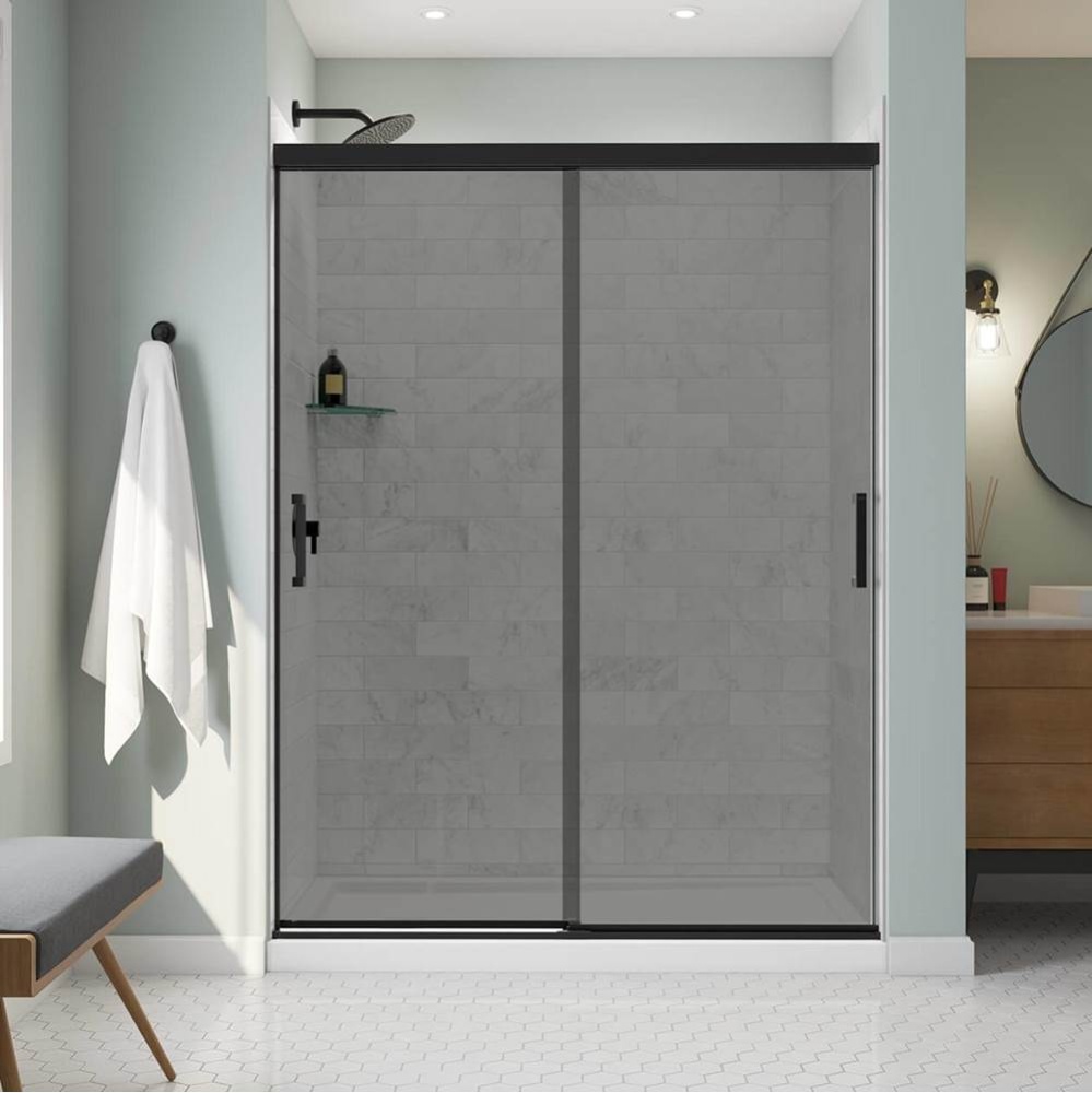Incognito 76 Smoke 56-59 x 76 in. 8mm Bypass Shower Door for Alcove Installation with Light Smoke