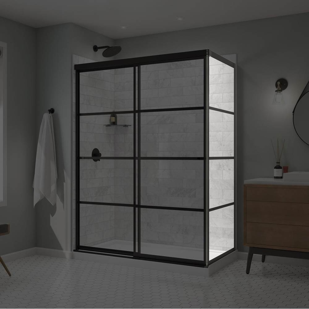 Incognito 76 Return Panel for 32 in. Base with Shaker glass in Matte Black