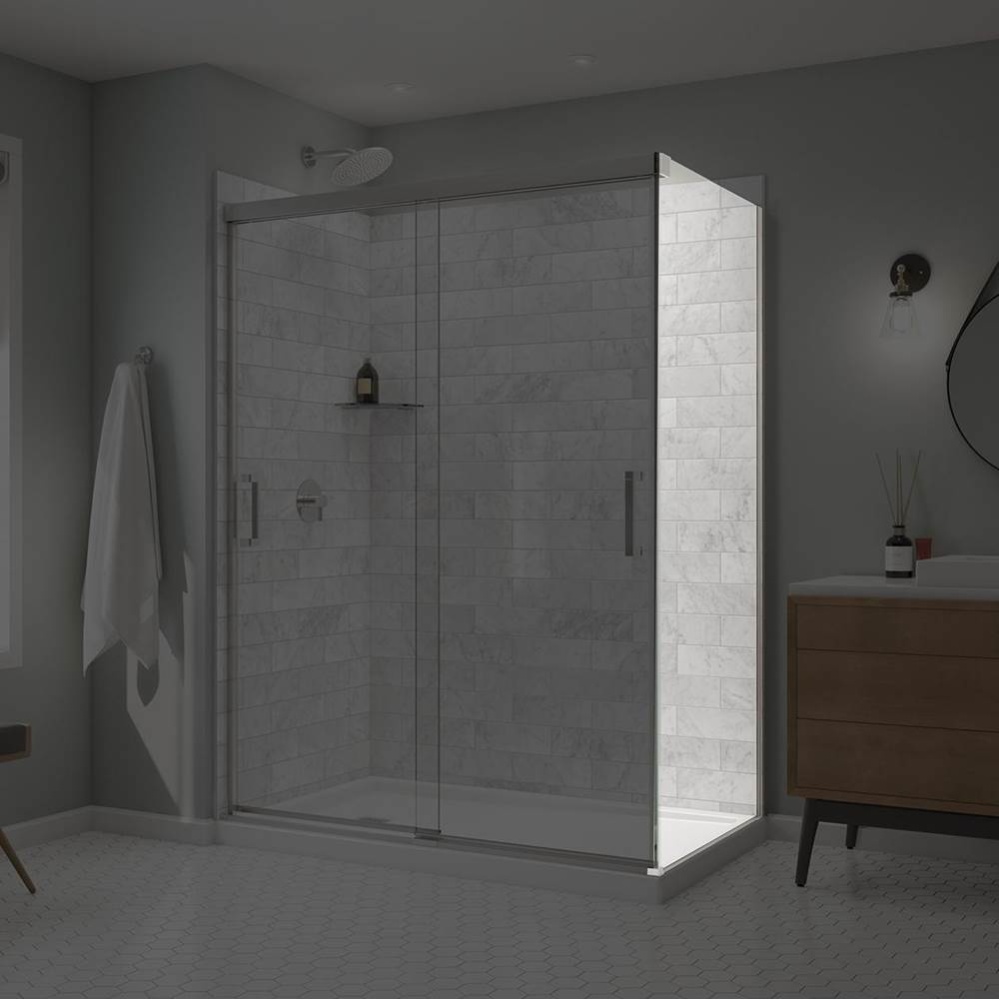 Incognito 76 Return Panel for 36 in. Base with Clear glass in Chrome