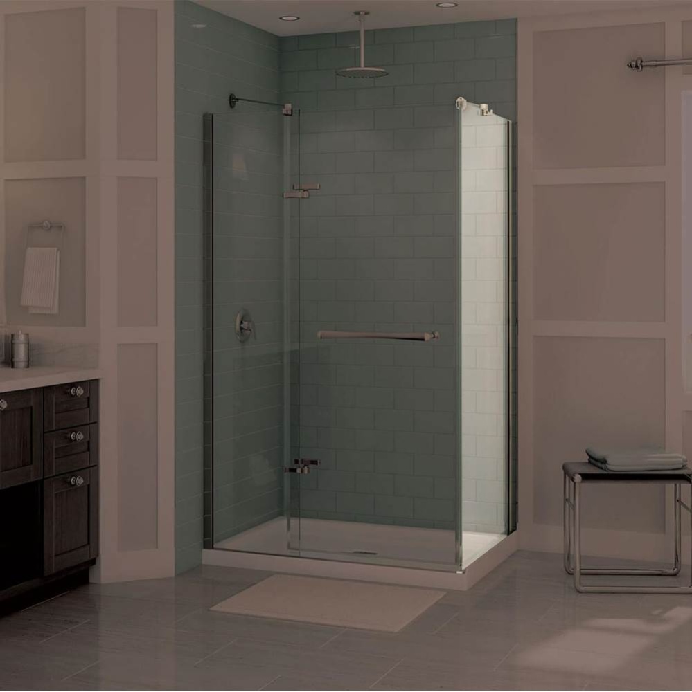 Reveal 71 Return Panel for 34 in. Base with Clear glass in Chrome