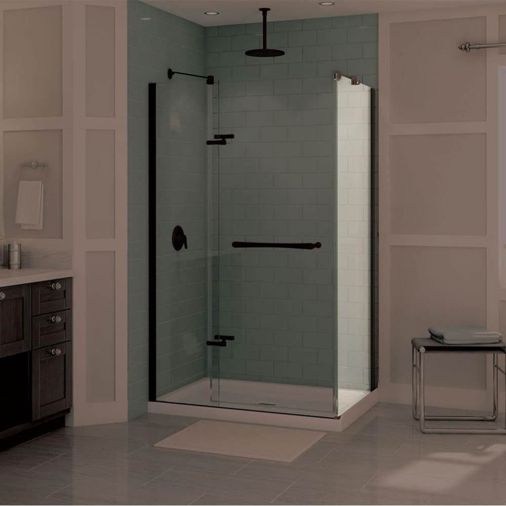 Reveal 71 Return Panel for 36 in. Base with Clear glass in Dark Bronze