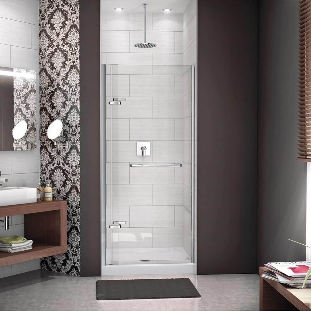 Reveal 71 32.5-35.5 x 71.5 in. 8mm Pivot Shower Door for Alcove Installation with Clear glass in C