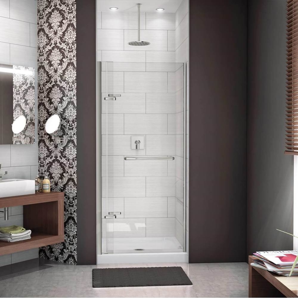 Reveal 71 32.5-35.5 x 71.5 in. 8mm Pivot Shower Door for Alcove Installation with Clear glass in B