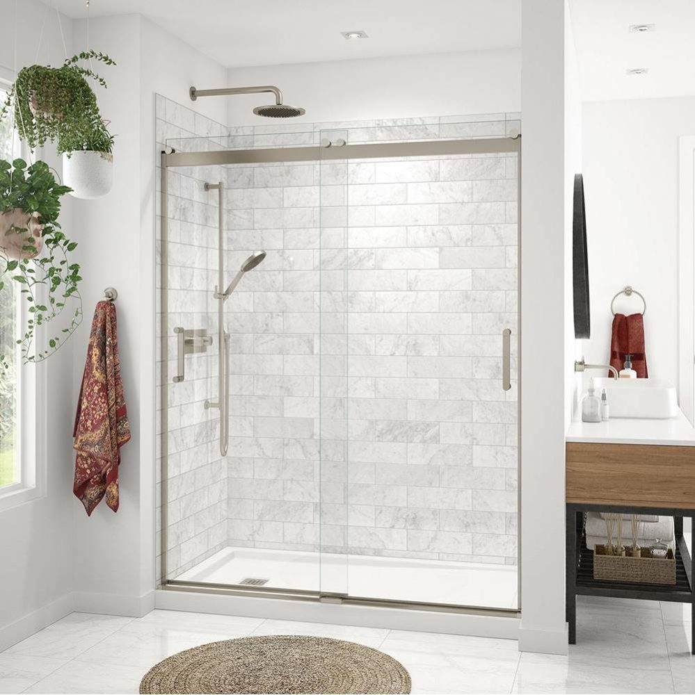 Revelation Round 56-59 x 70.5-73 in. 8mm Bypass Shower Door for Alcove Installation with Clear gla