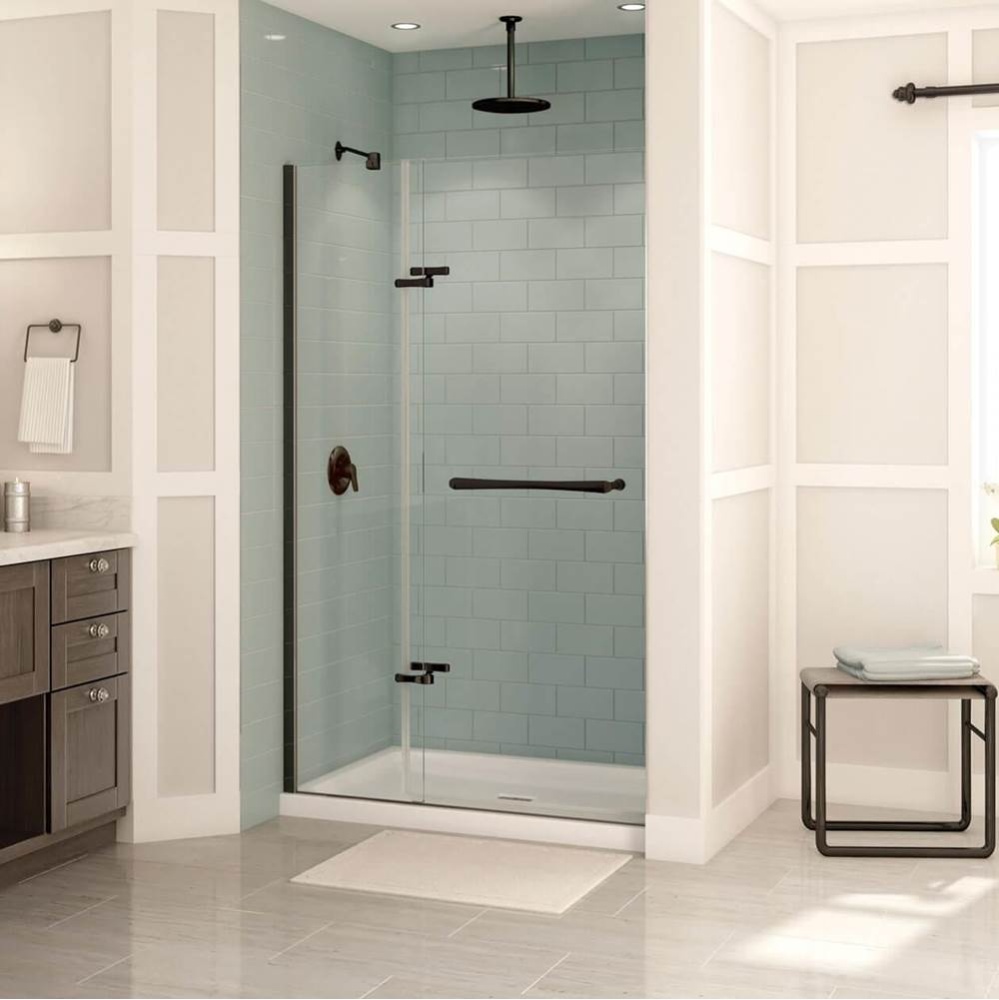Reveal 71 51.5-54.5 x 71.5 in. 8mm Pivot Shower Door for Alcove Installation with Clear glass in D