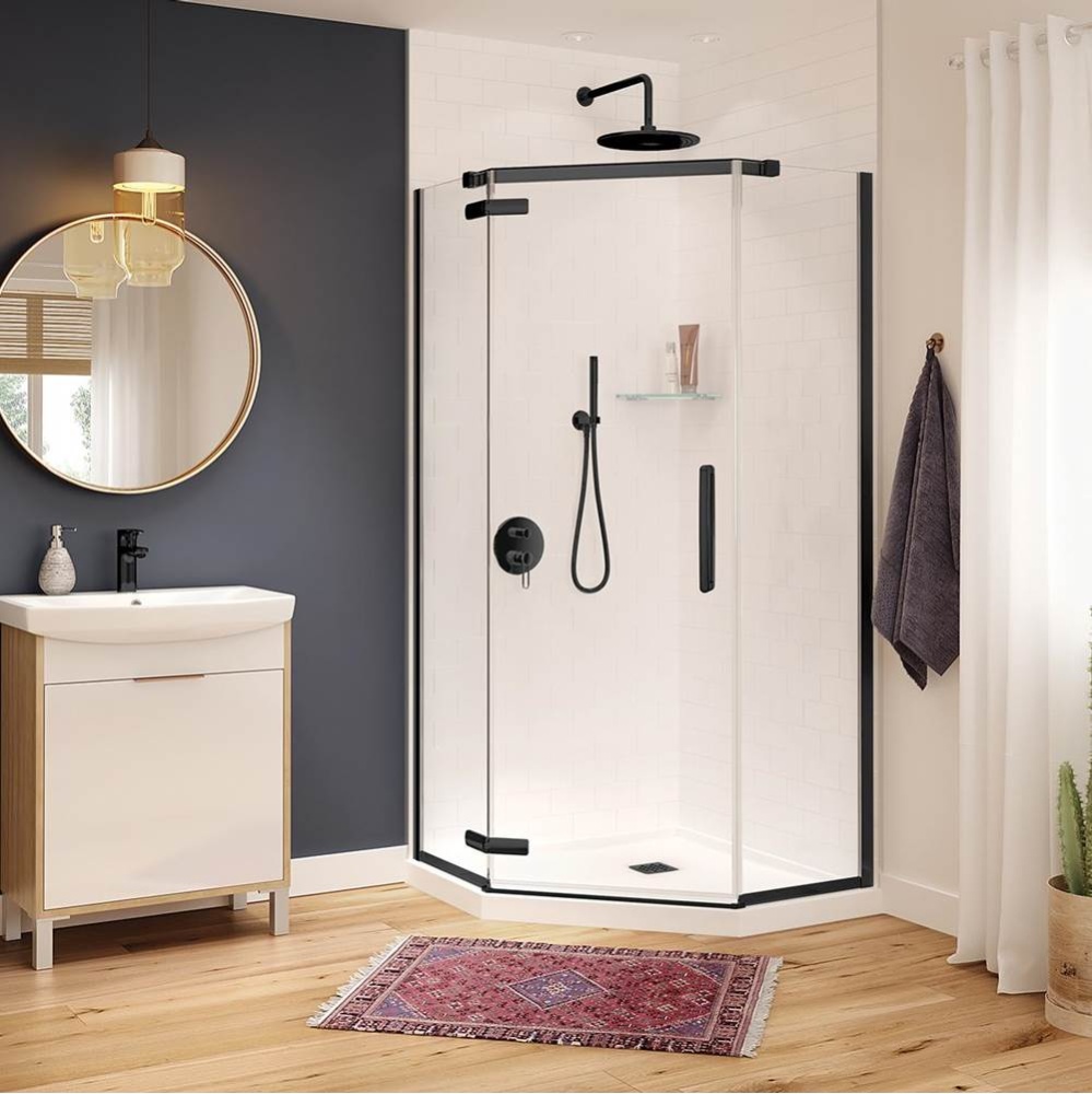 Hana Neo-angle 38 x 38 x 75 in. 8mm Pivot Shower Door for Corner Installation with Clear Glass in