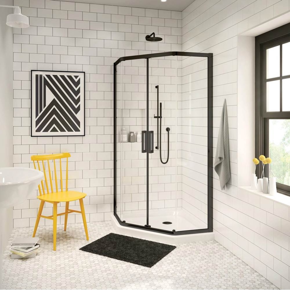 Radia Neo-angle 36 x 36 x 71.5 in. 6 mm Sliding Shower Door for Corner Installation with Clear gla