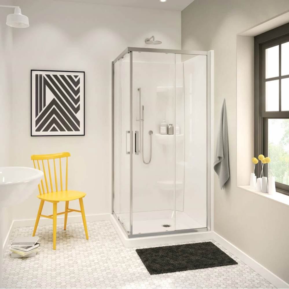 Radia Square 36 x 36 x 71.5 in. 6mm Sliding Shower Door for Corner Installation with Clear glass i