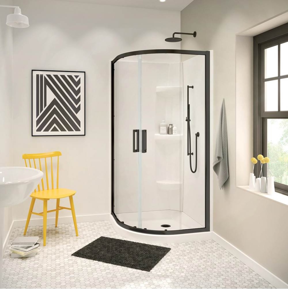 Radia Neo-round 38 x 38 x 71.5 in. 6 mm Sliding Shower Door for Corner Installation with Clear gla