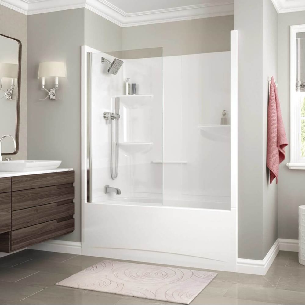 Edge 30 x 55.5 in. 6 mm Tub Screen for Alcove Installation with Clear glass in Chrome