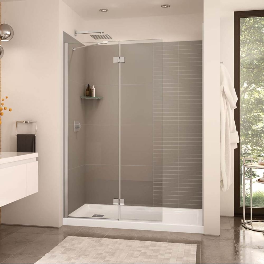Edge Duo 42 x 75 in. 8 mm Pivot Shower Screen for Alcove Installation with Clear glass in Chrome