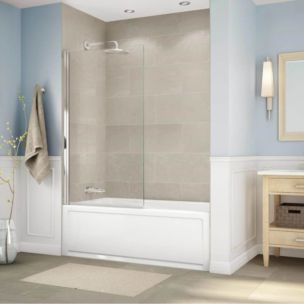 Axial Square 34 x 58 in. 8 mm Tub Screen for Alcove Installation with Clear Glass in Brushed Nicke