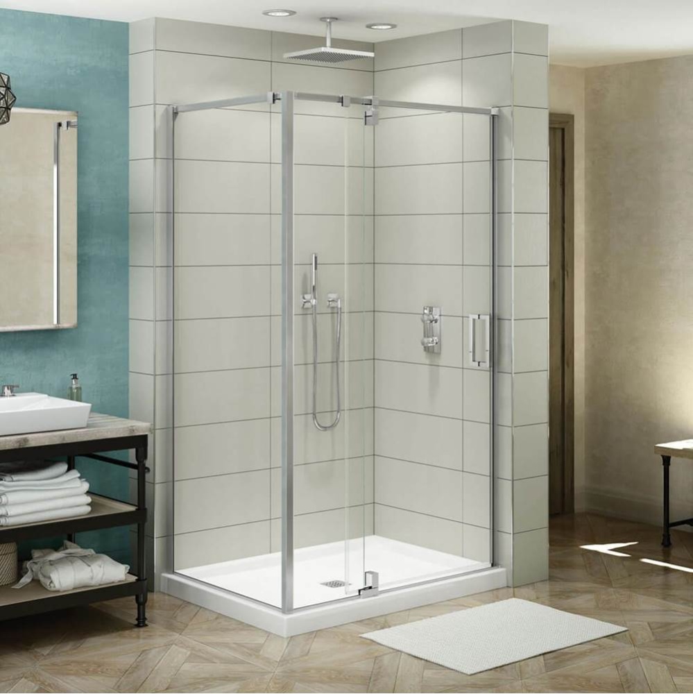 ModulR 48 x 34 x 78 in. 8mm Pivot Shower Door for Corner Installation with Clear glass in Chrome