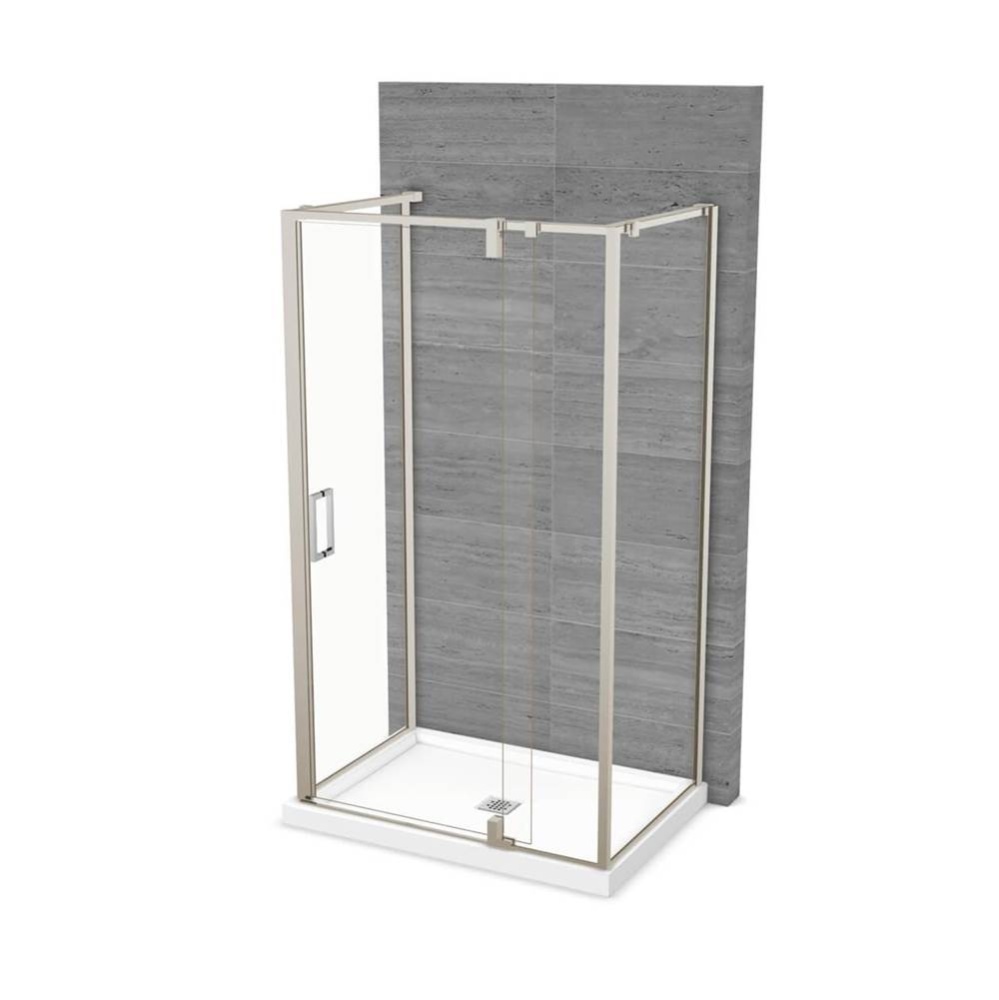 ModulR 48 x 34 x 78 in. 8mm Pivot Shower Door for Wall-mount Installation with Clear glass in Brus