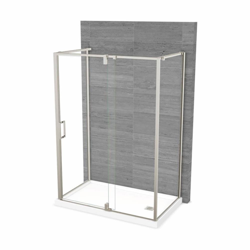 ModulR 60 x 32 x 78 in. 8mm Pivot Shower Door for Wall-mount Installation with Clear glass in Brus