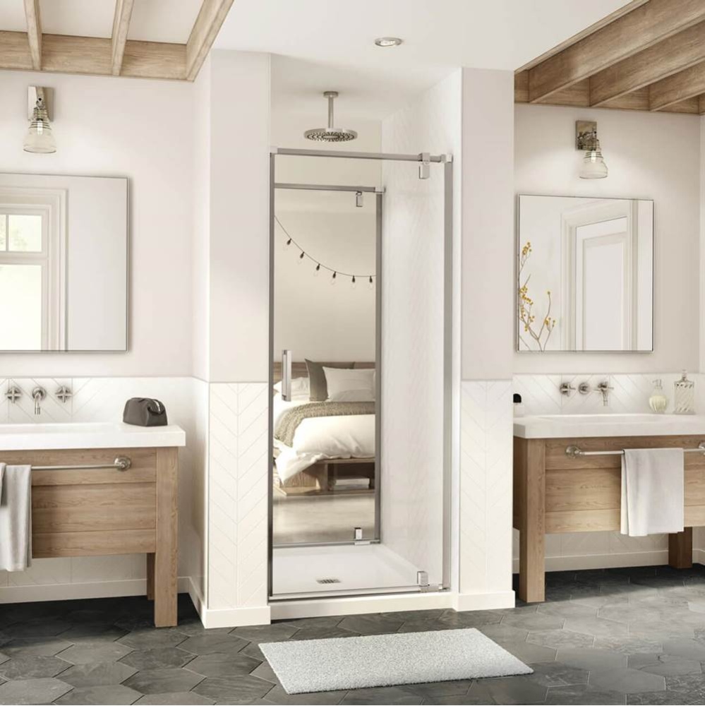 ModulR 2 34 x 78 in. 8mm Pivot Shower Door for Tunnel Installation with Clear glass in Brushed Nic