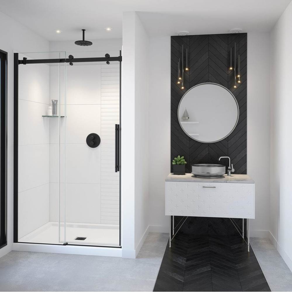 Vela 44.5-47 x 78.75 in. 8mm Sliding Shower Door for Alcove Installation with Clear glass in Matte