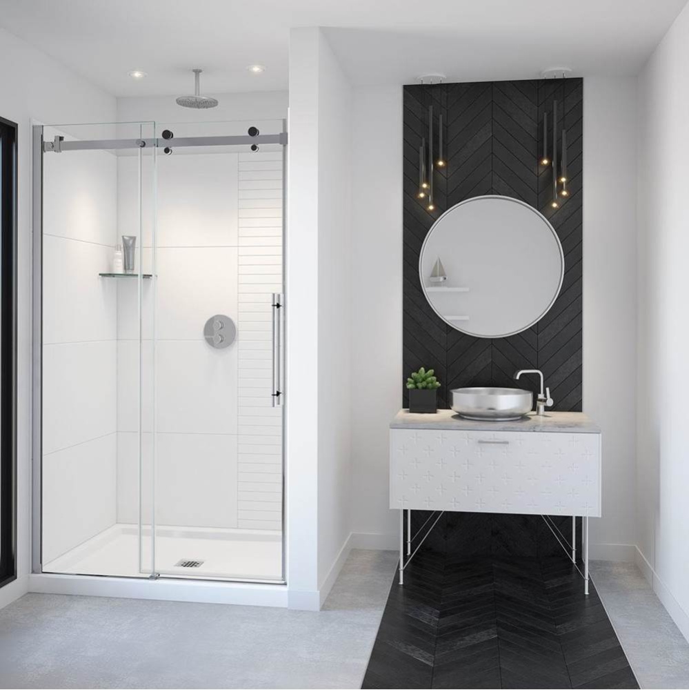 Vela 44.5-47 x 78.75 in. 8mm Sliding Shower Door for Alcove Installation with Clear glass in Chrom