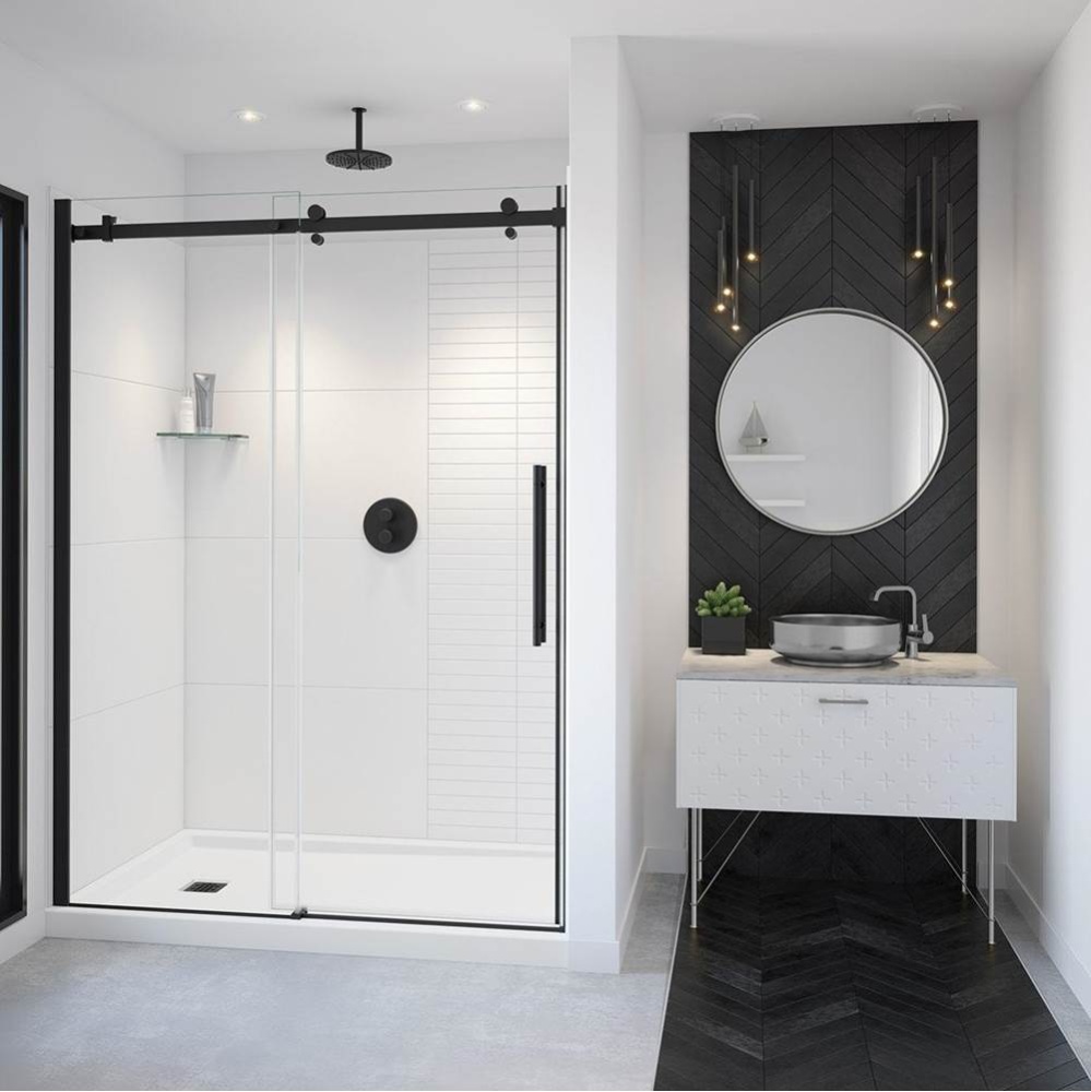 Vela 56.5-59 x 78.75 in. 8mm Sliding Shower Door for Alcove Installation with Clear glass in Matte