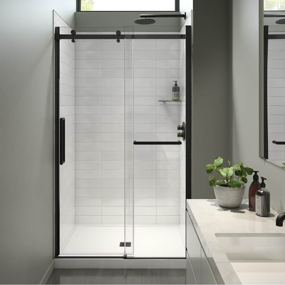 Halo Pro 44.5-47 x 78.75 in. 8 mm Sliding Shower Door with Towel Bar for Alcove Installation with