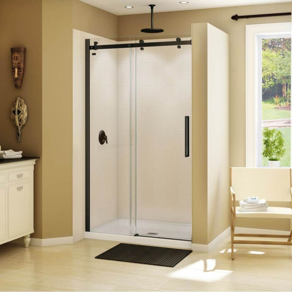 Halo 44.5-47 x 78.75 in. 8mm Sliding Shower Door for Alcove Installation with Clear glass in Dark