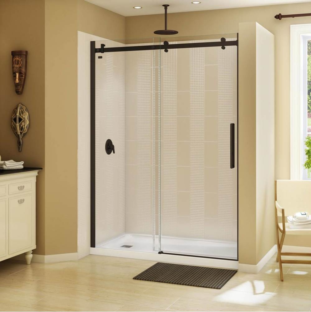 Halo 56.5-59 x 78.75 in. 8mm Sliding Shower Door for Alcove Installation with Clear glass in Dark